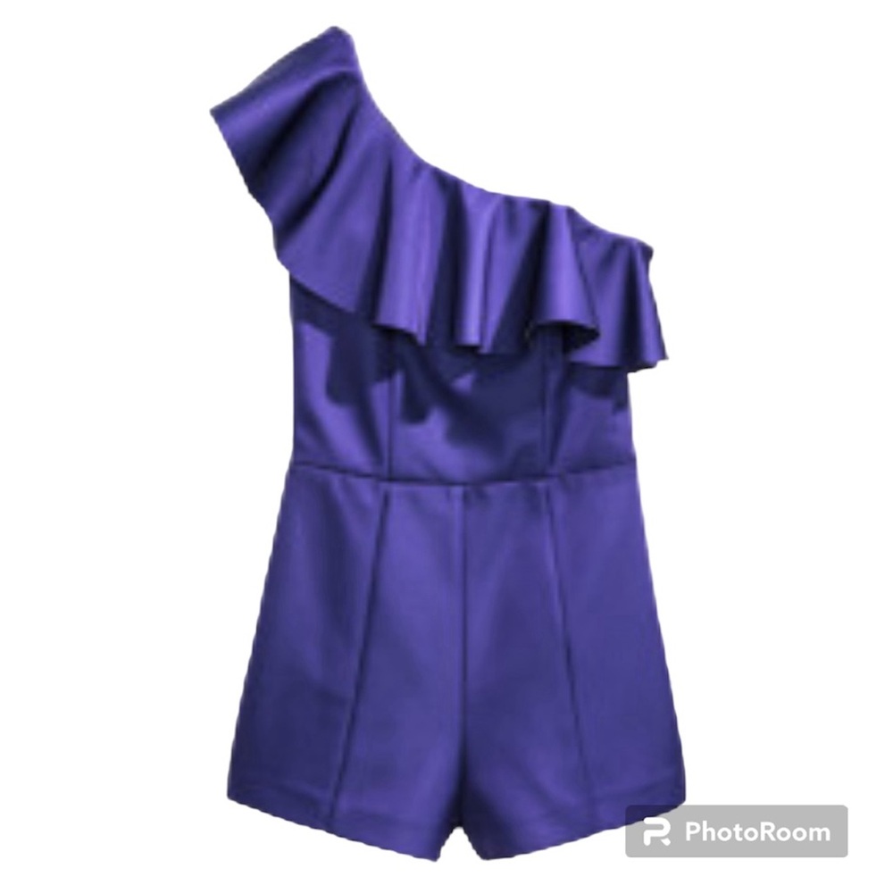 H&M Purple One Shoulder Playsuit Romper Size 6